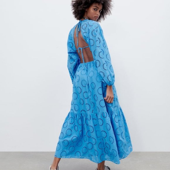 Zara Openwork Embroidered Dress - Picture 1 of 5
